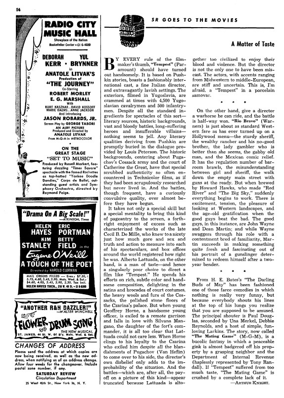 Saturday Review, March 14, 1959 - Article